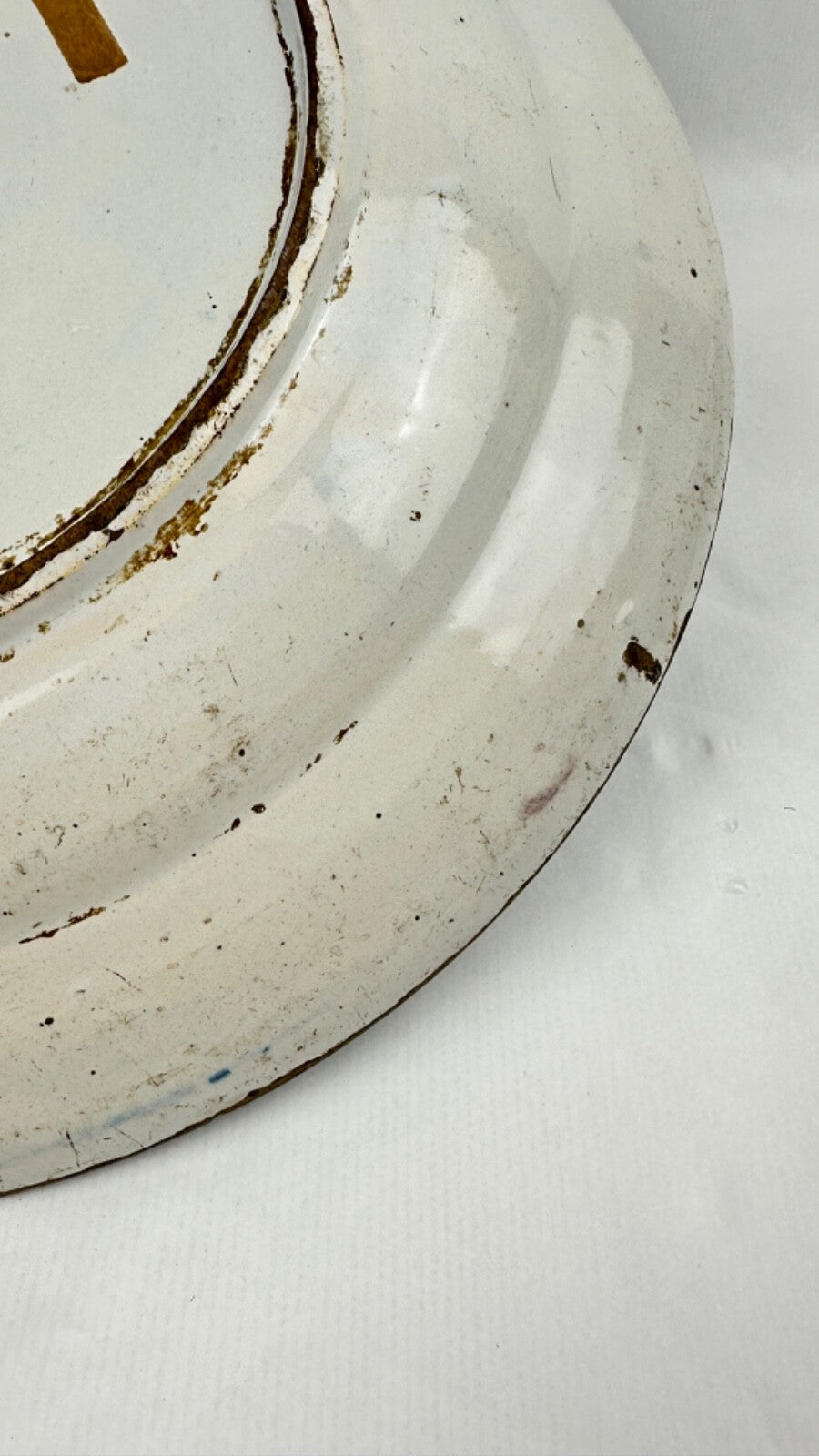 Grand plat en faïence de Delft Blanc Bleu 18ème 35,5 cm