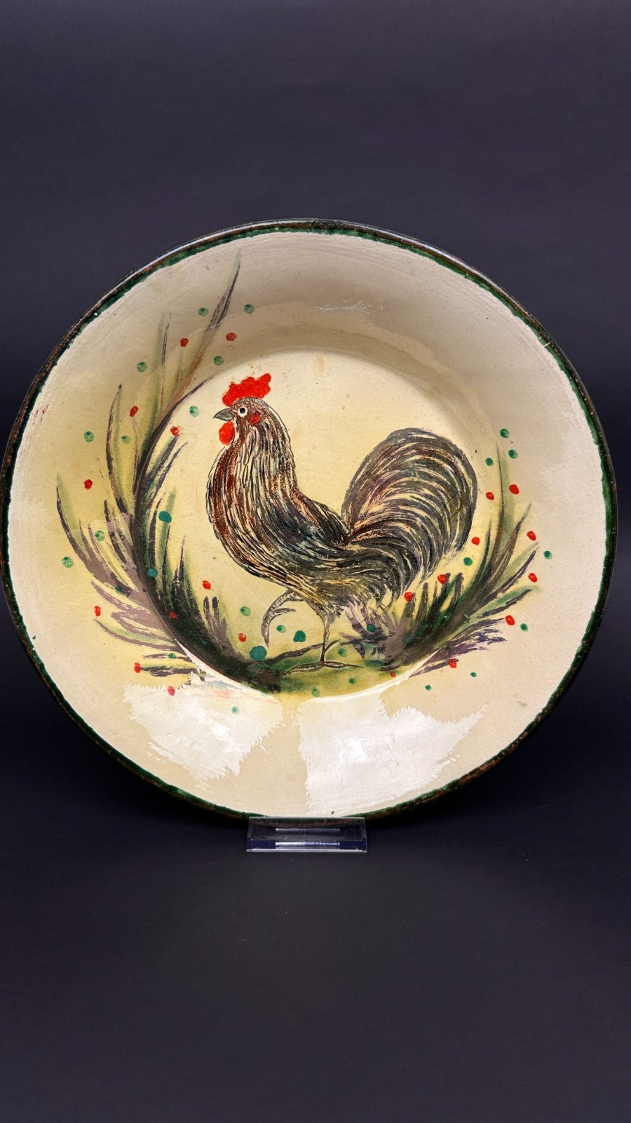 Service de table signé Costa Diaz – faïence catalane à décor d’oiseaux – 1950