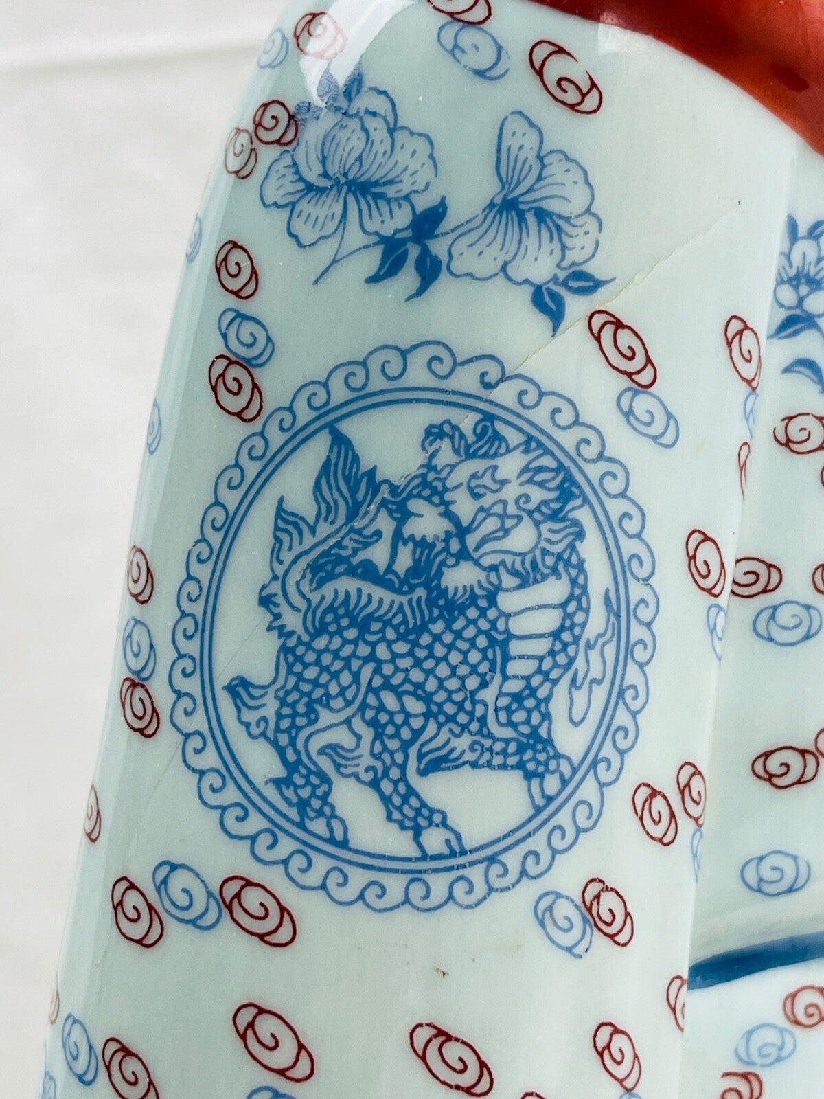 Grande figurine en porcelaine Lu Xing, Étoile du bonheur, Astre de la prospérité