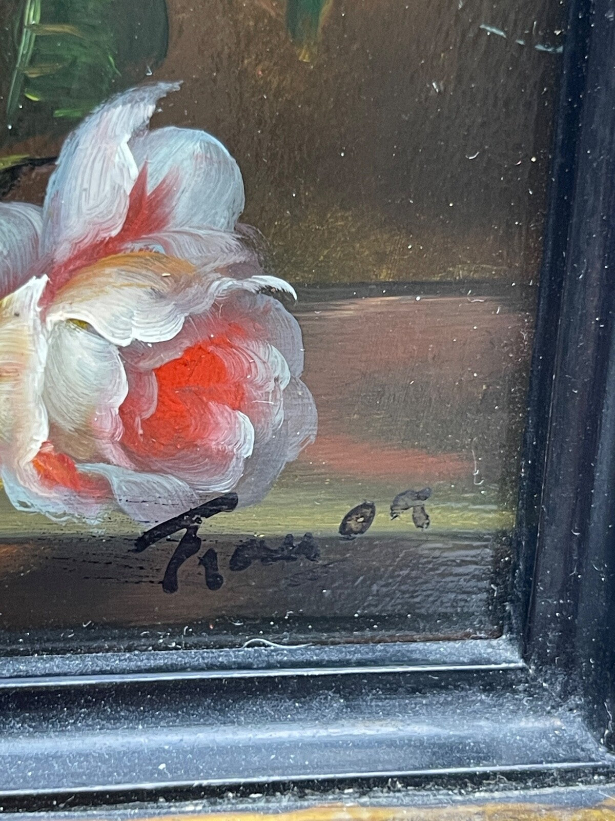 Huile sur panneau, Nature morte aux fleurs
