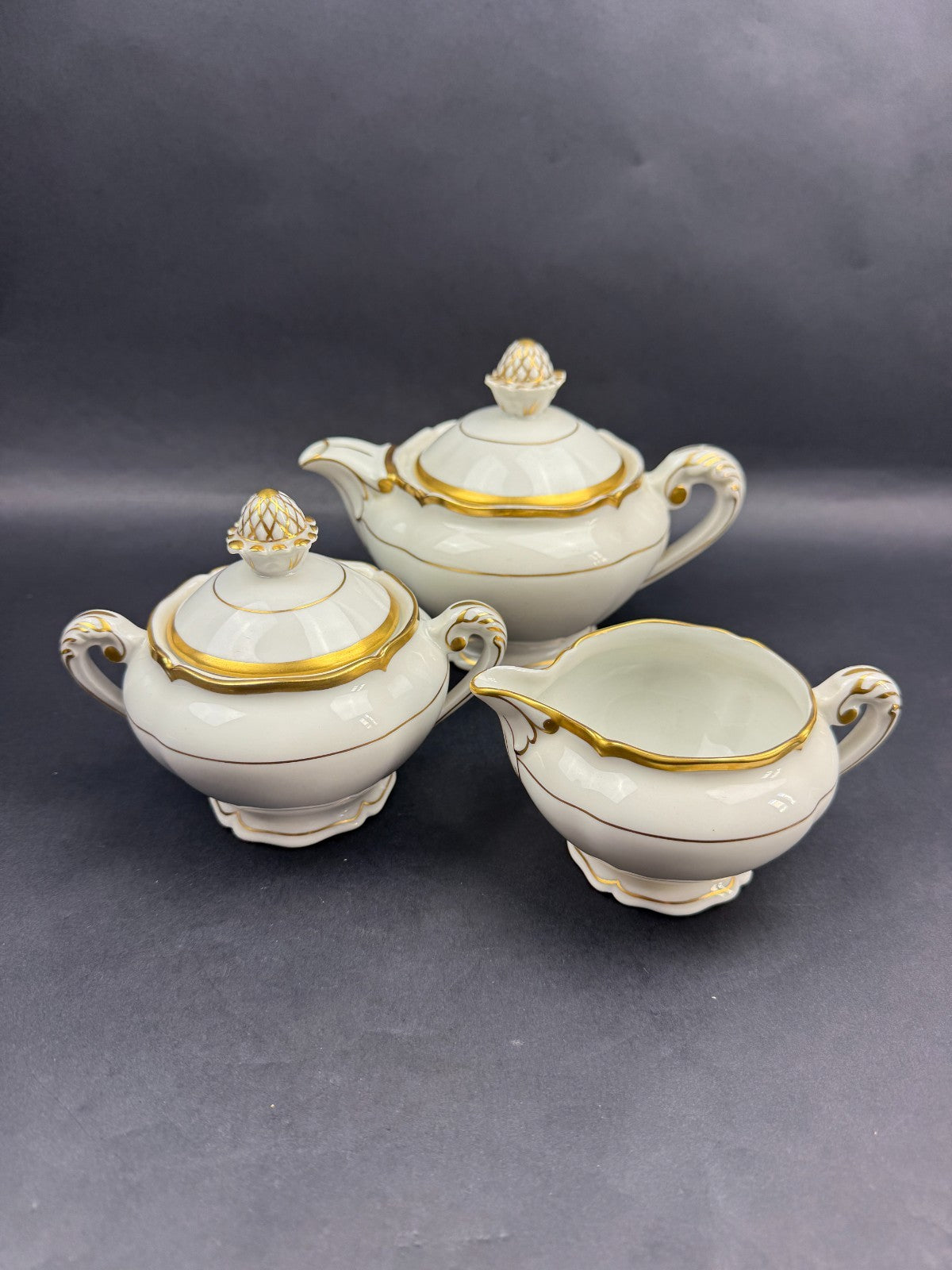 Service à thé individuel – Ancienne Fabrique Royale de Limoges Rehauts d’or fin
