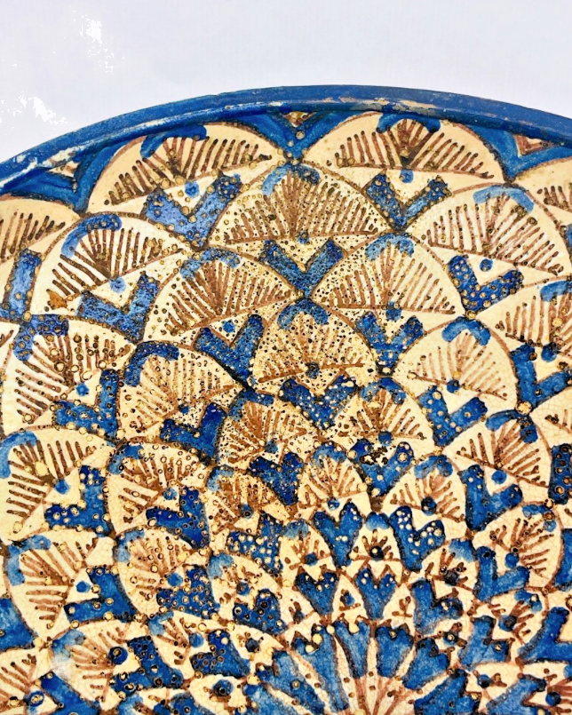 Maroc, Grand Plat Mural En Faïence De Fès Début Fin 19ème Début 20ème