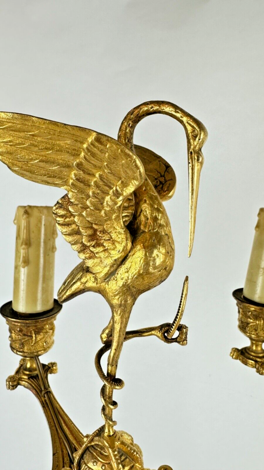 Louis Ferdinand Barbadienne (attribué à) - Paire de candélabres à la cigogne
