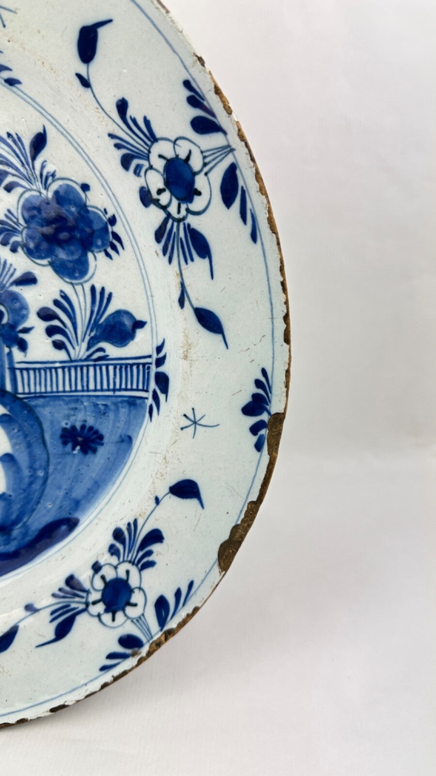Grand Plat en faience 18ème  de Delft 34 cm