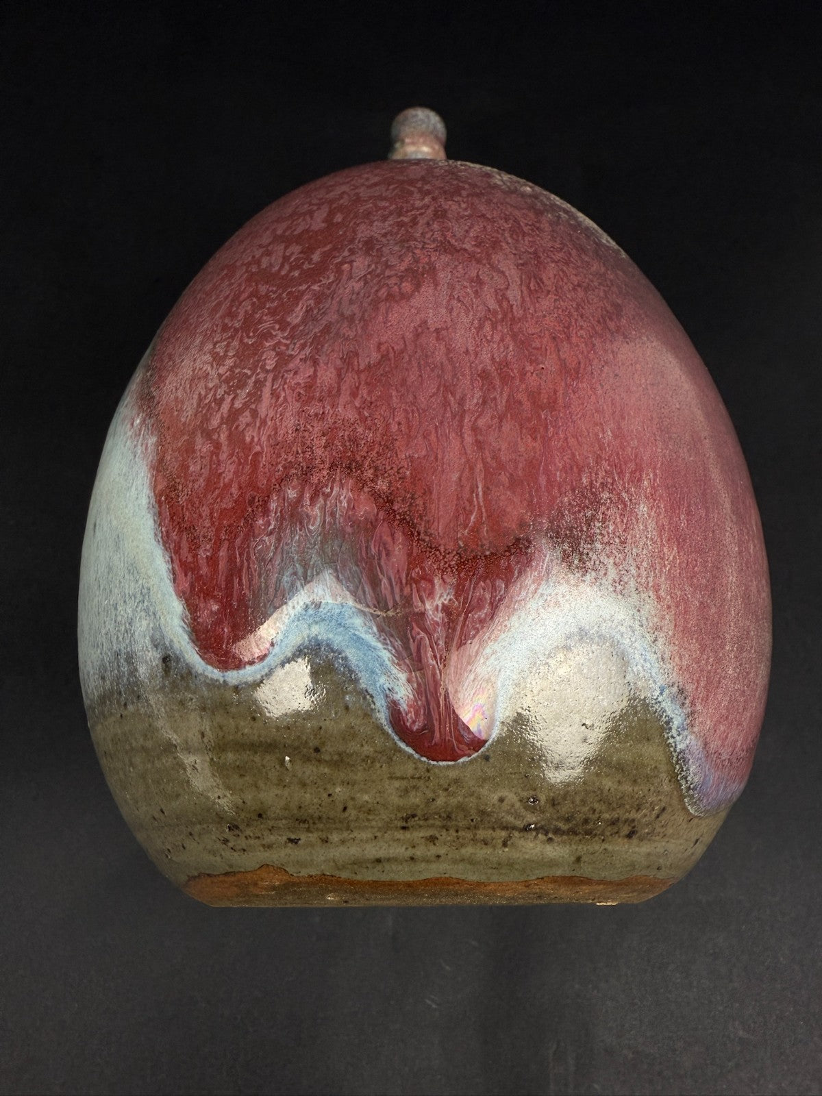 Vase en grès clair de lune, atelier Feu Follet, Penne (Lot-et-Garonne), XXe