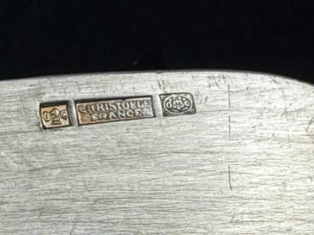 Christofle – Suite de 6 porte-couteaux en métal argenté, modèle Raquettes, avec