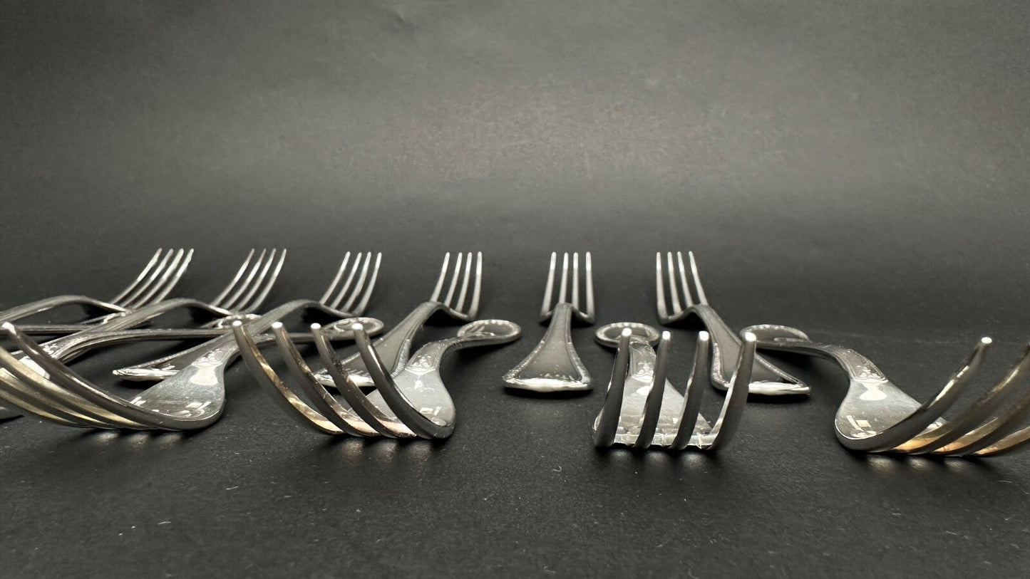 Christofle, Modèle Malmaison, Suite De 12 Fourchettes à Entremets