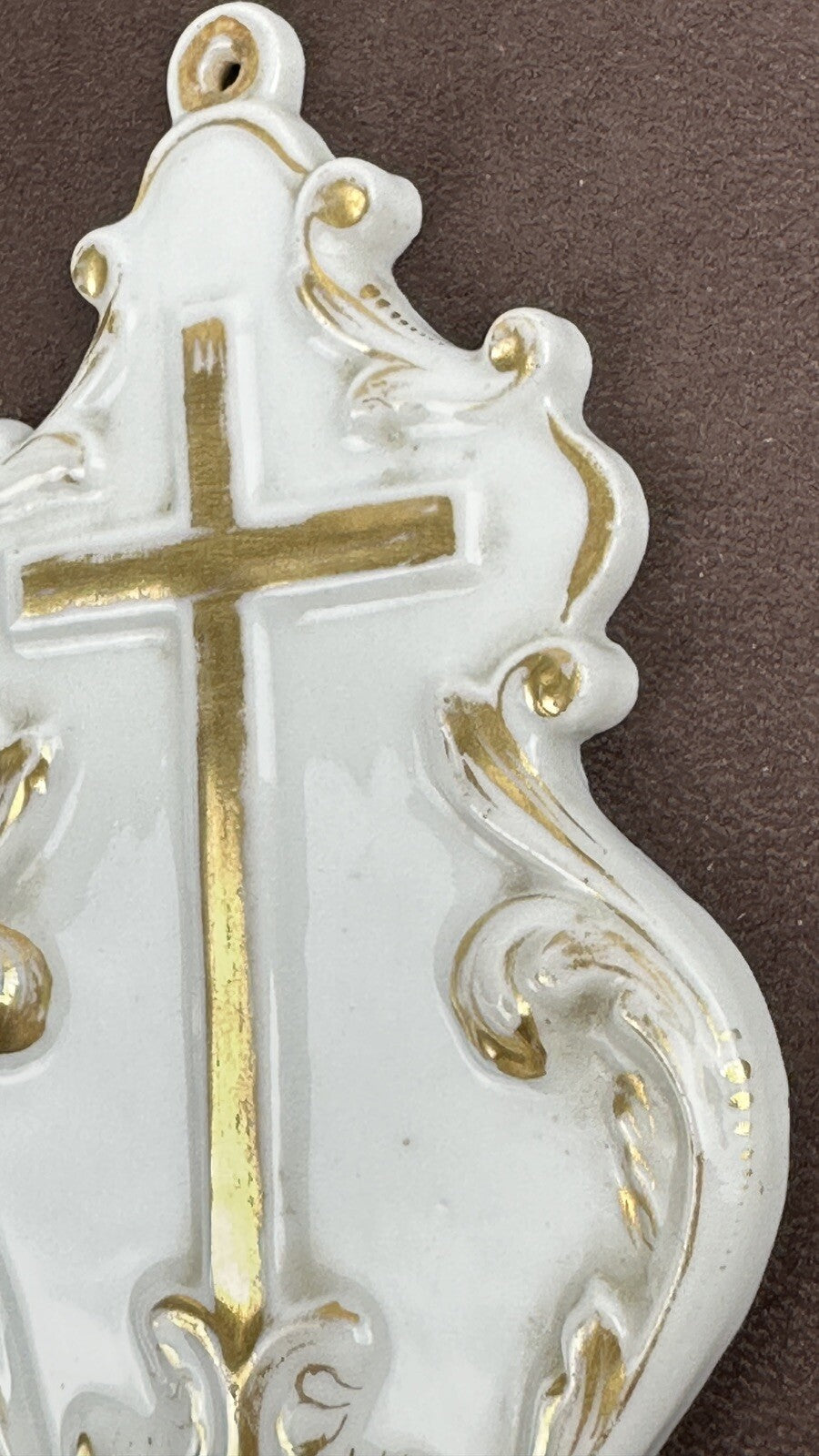 Bénitier de chevet 19ème en porcelaine de Paris n°31