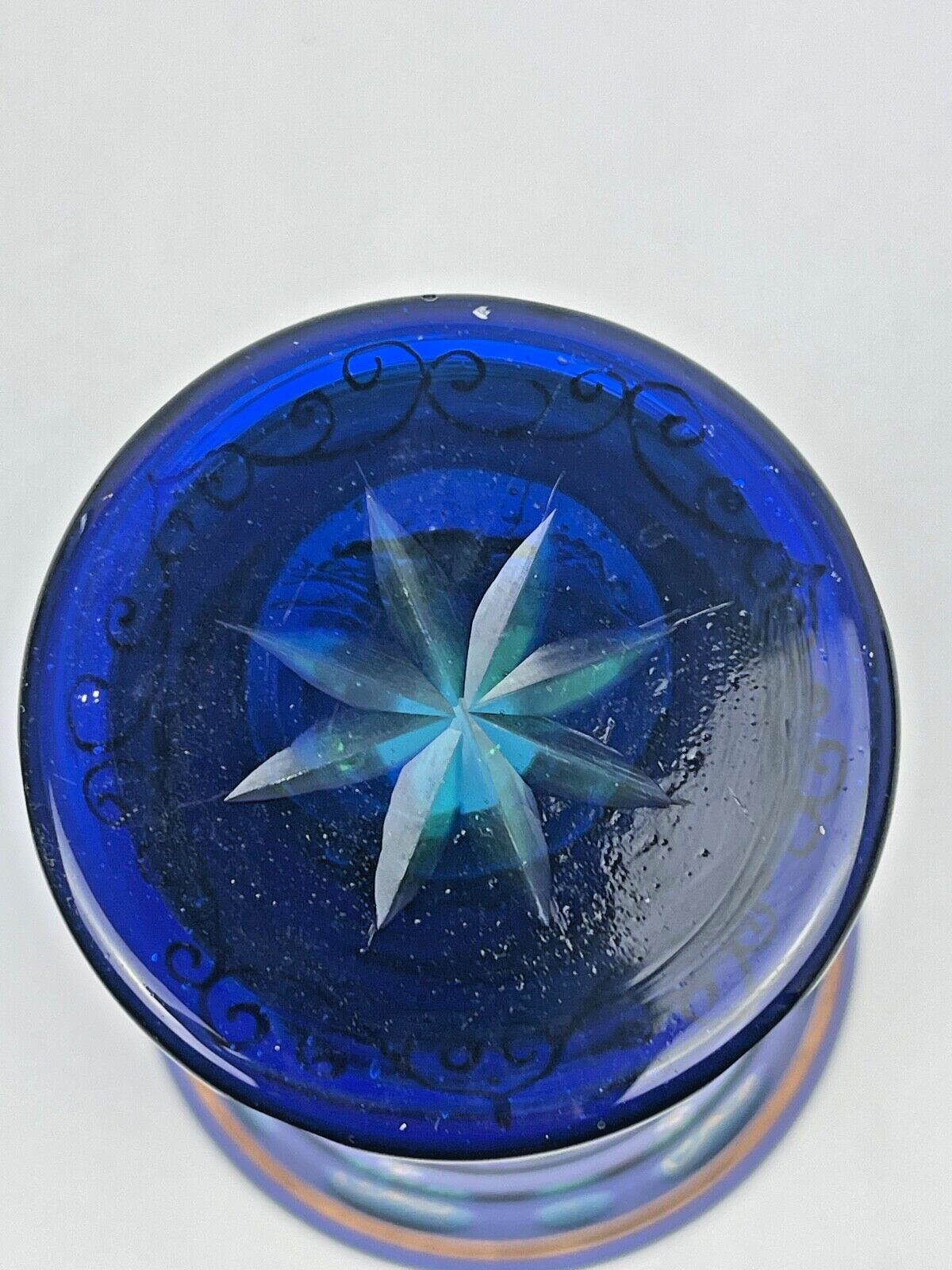 Calice, Vase En Cristal De Bohème Bleu Cobalt