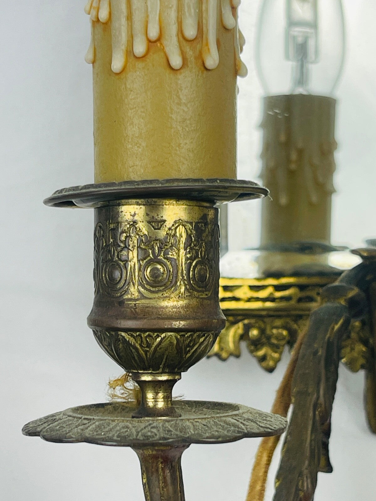 Paire d'appliques miroir en bronze 19ème