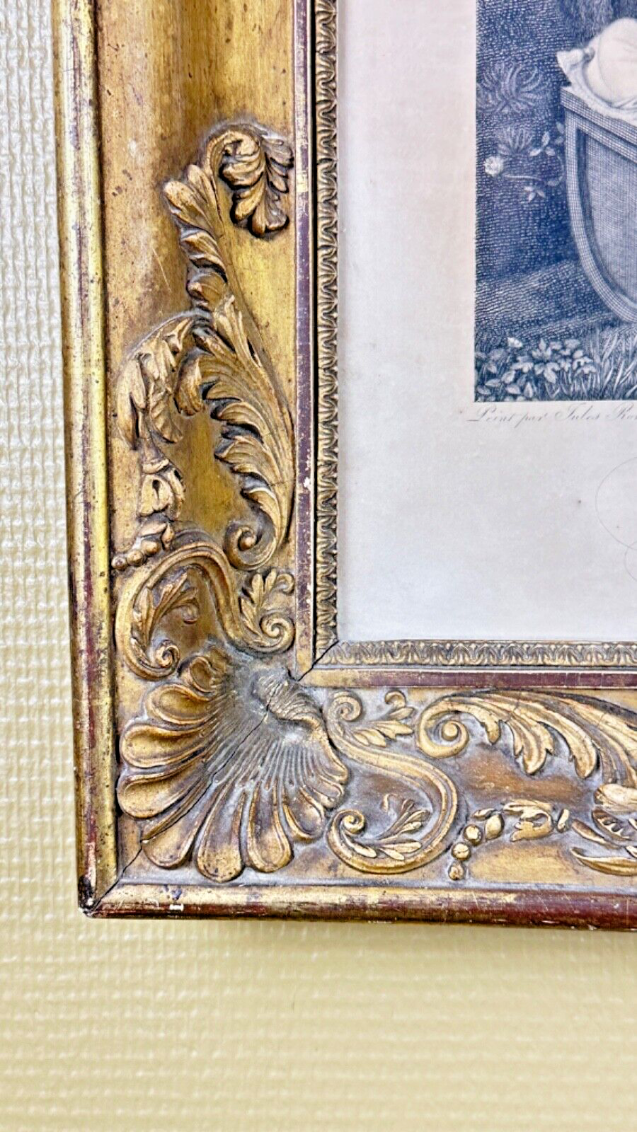 La madone au chêne par Giulo Romano (Jules Romain) - Gravure 19ème