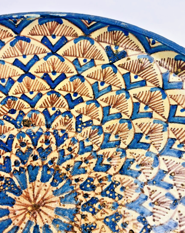 Maroc, Grand Plat Mural En Faïence De Fès Début Fin 19ème Début 20ème