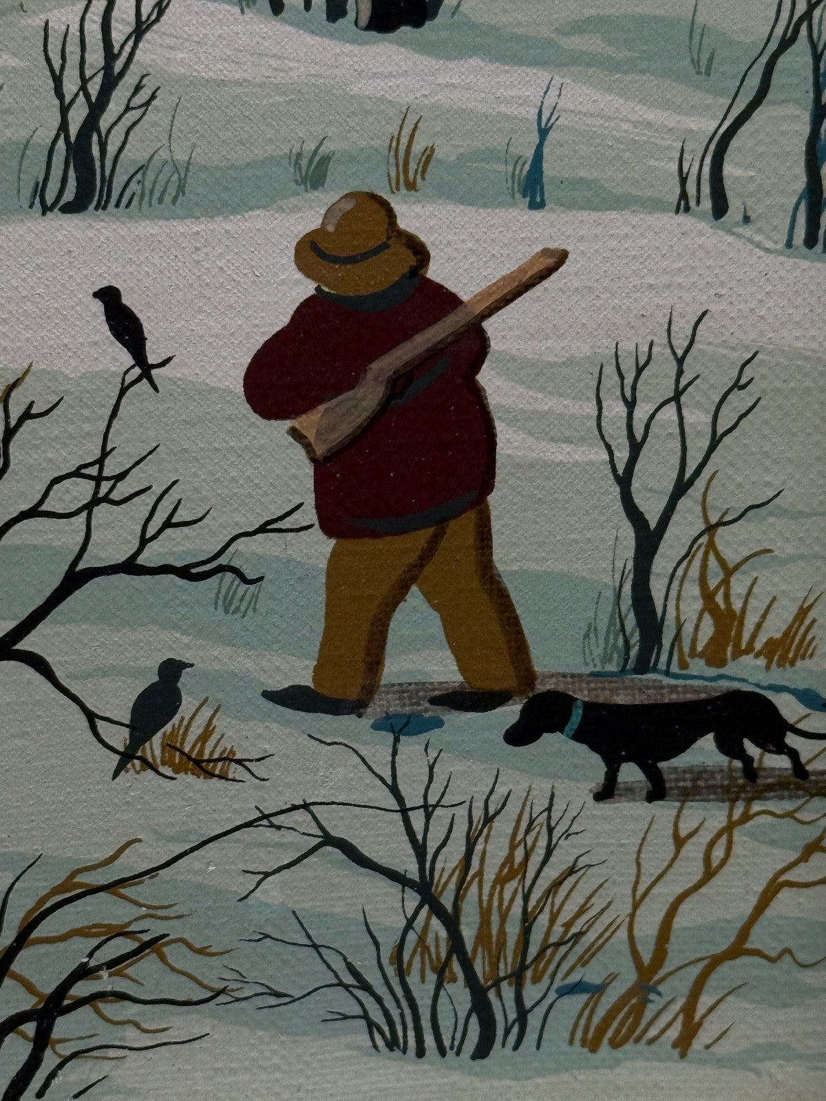 Sibinovic, Les patineurs, peinture naïve vers 1970