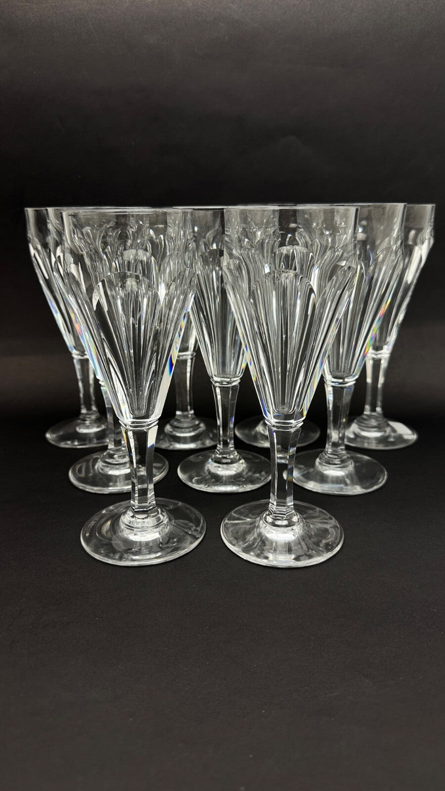 Baccarat, Suite De 9 Flûtes à Champagne Modèle Duchesse De Dino