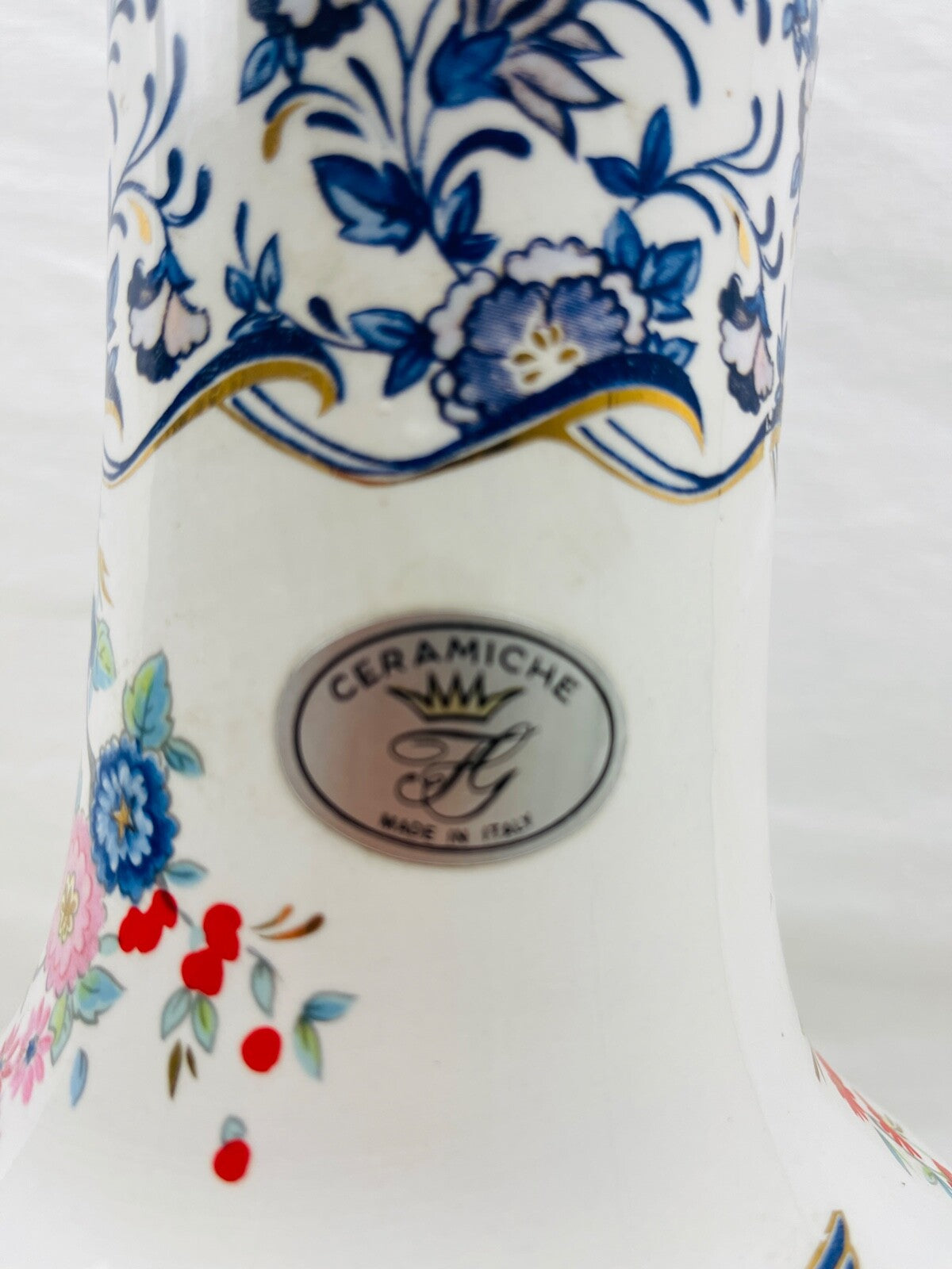 Grand vase en porcelaine italienne FG Francesco Guarino
