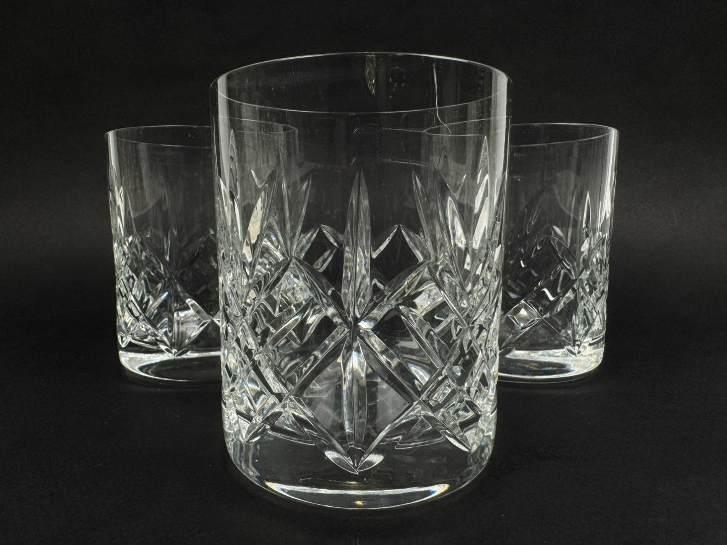 3 verres à whisky – cristal taillé d’Écosse