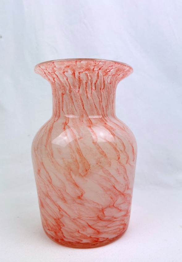 Vase En Verre Marbré Rose, Murano