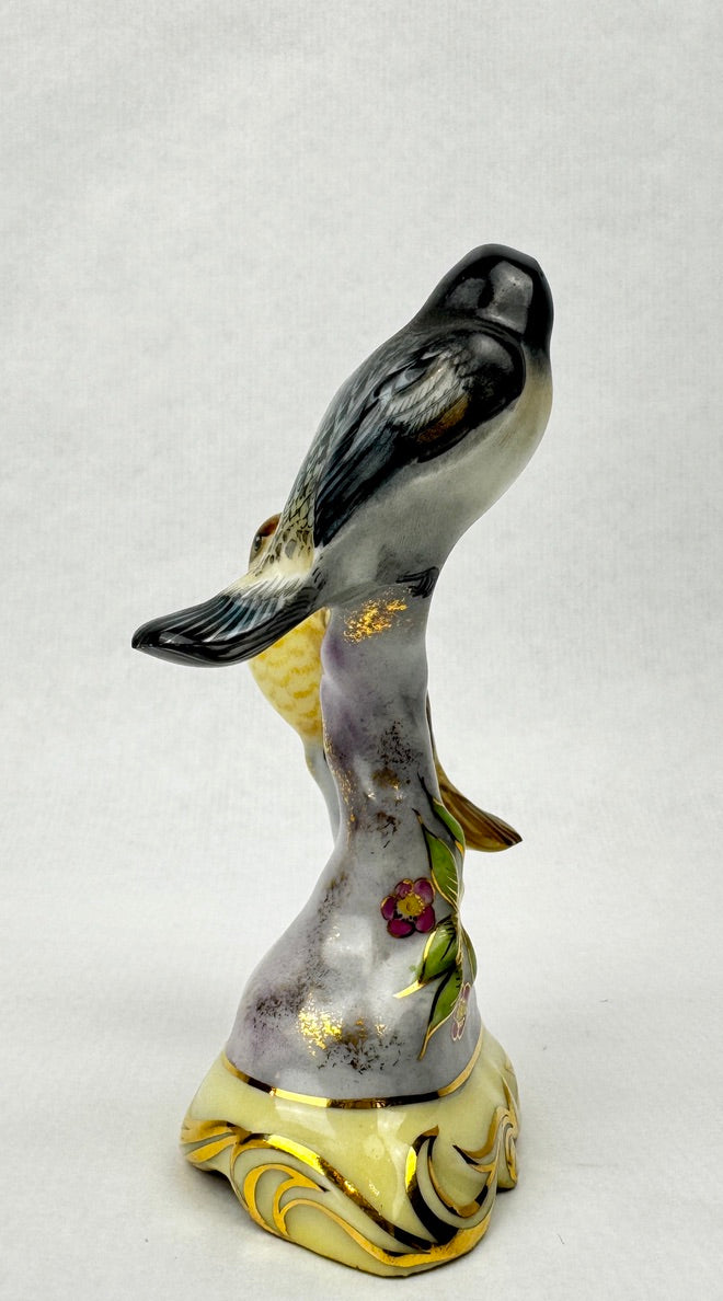 Groupe d’oiseaux en porcelaine – Pratincora Leucura, Clauzel 1959 Limoges