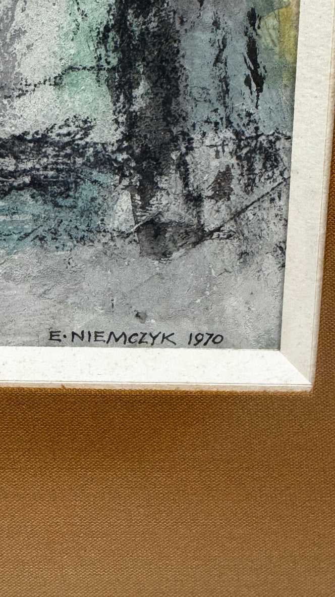 Edmond Niemczyk, composition sur papier 1970