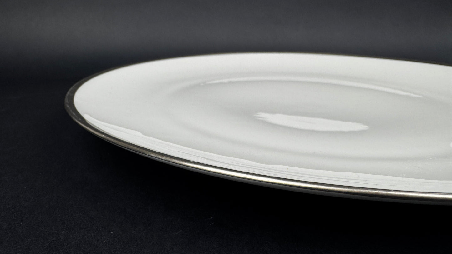 Plat à tarte  Raynaud modèle Fontainebleau platine