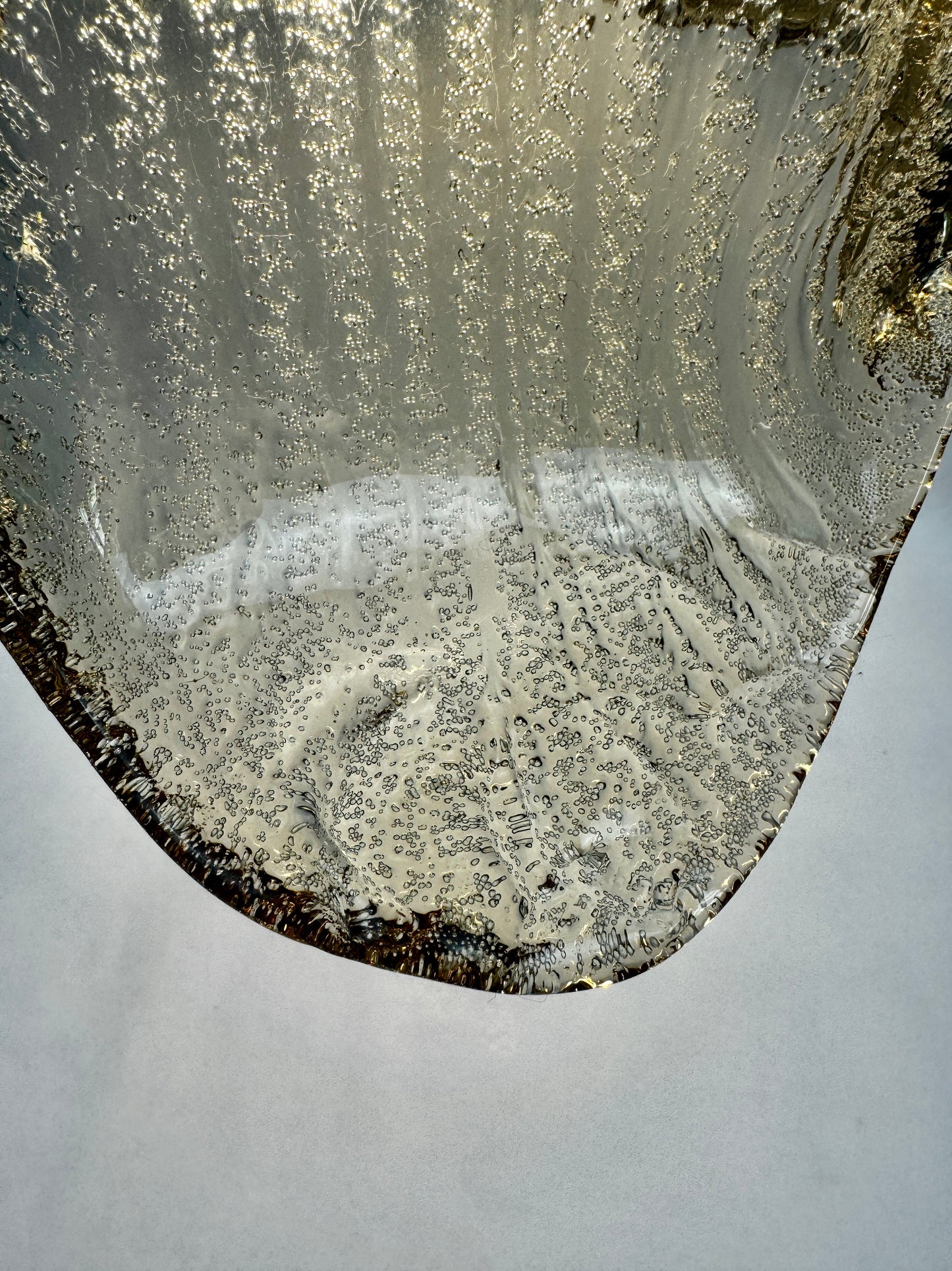 Suspension vintage Briloner Leuchten verre bullé gris fumé 1970