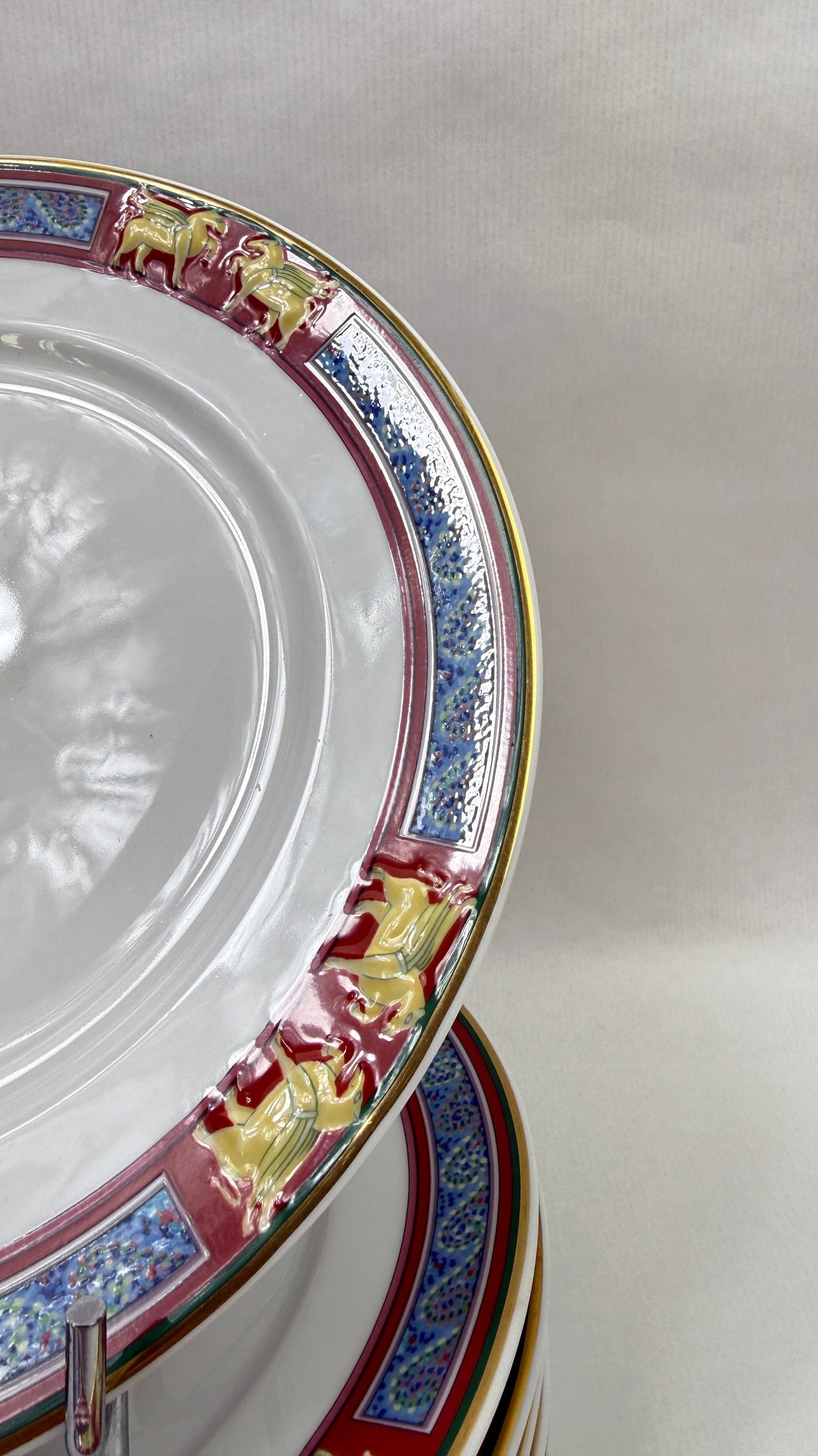 Raynaud Limoges série de 6 grandes assiettes plates 26cm modèle Pégase