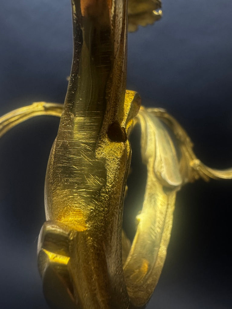 Candélabre à cinq lumières bronze doré style Louis XV rocaille XIXe