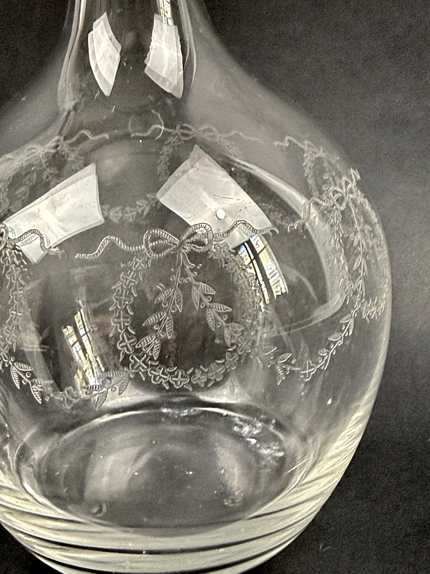 Carafe en cristal gravé fin 19ème début 20ème