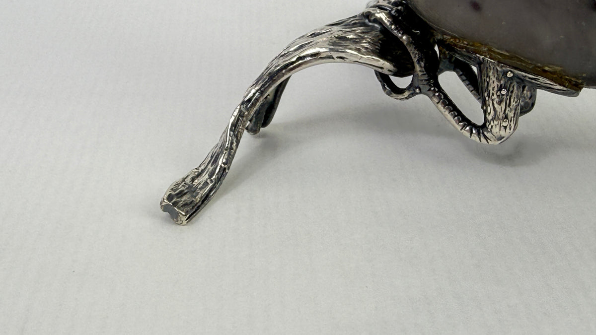 Toucan décoratif en argent sterling 925 et pierre naturelle – 10 cm