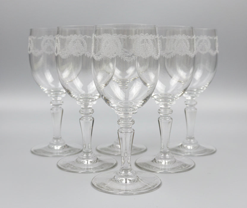 Suite de 6 verres à eau en cristal gravé - Lot 1