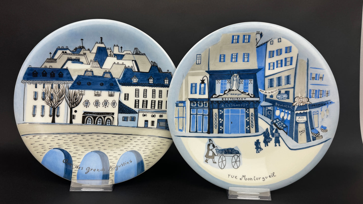 Primavera, paire d'assiettes en porcelaine de Limoges par catherine de Boysson