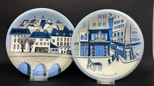 Primavera, paire d'assiettes en porcelaine de Limoges par catherine de Boysson