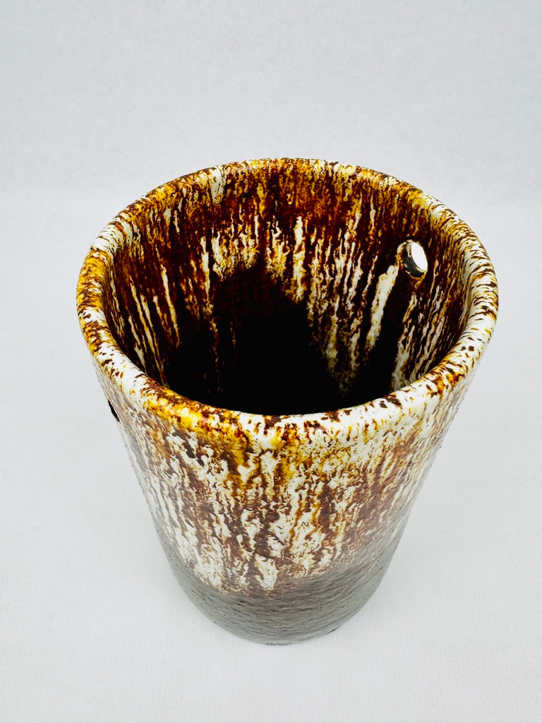 Vase cylindrique en grès émaillé Accolay, vers 1960