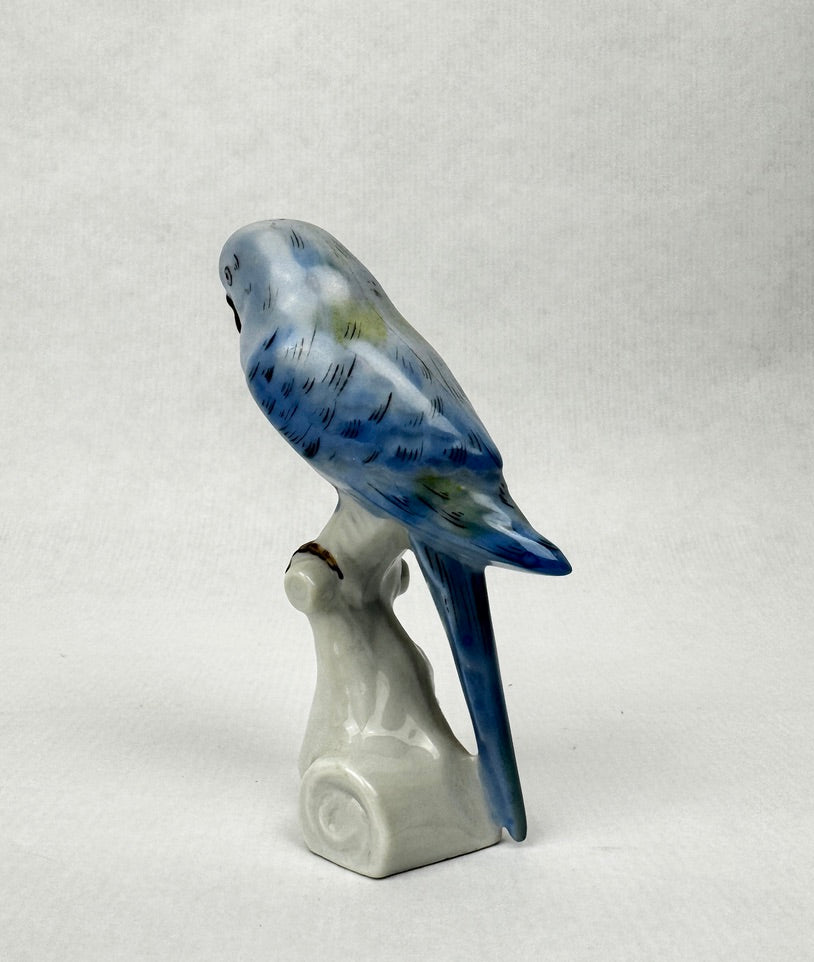 Perruche bleue en porcelaine de Limoges – France