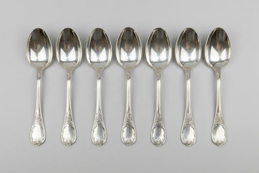 Lot de 6 cuillères moka Christofle modèle Marly – métal argenté – 10 cm