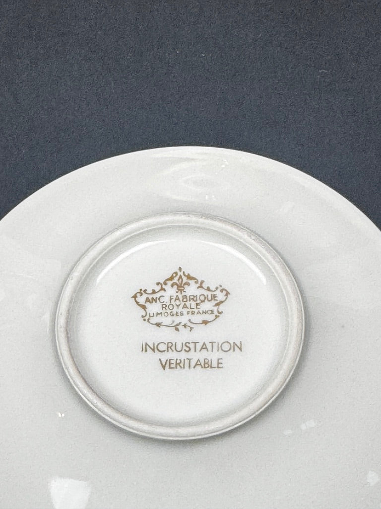 Service à café Limoges Ancienne Fabrique Royale incrustation or