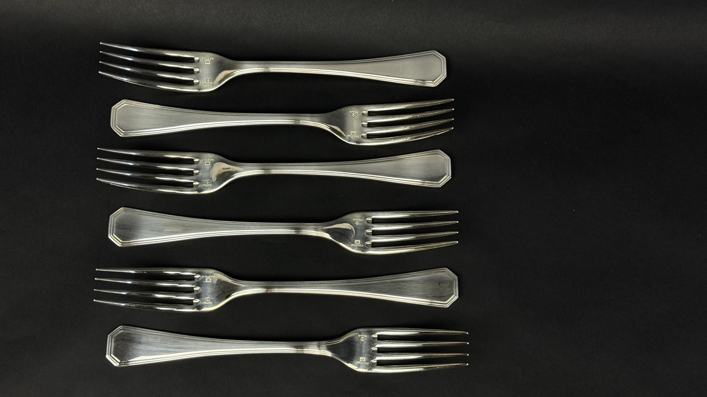 6 fourchettes de table Christofle America metal argente