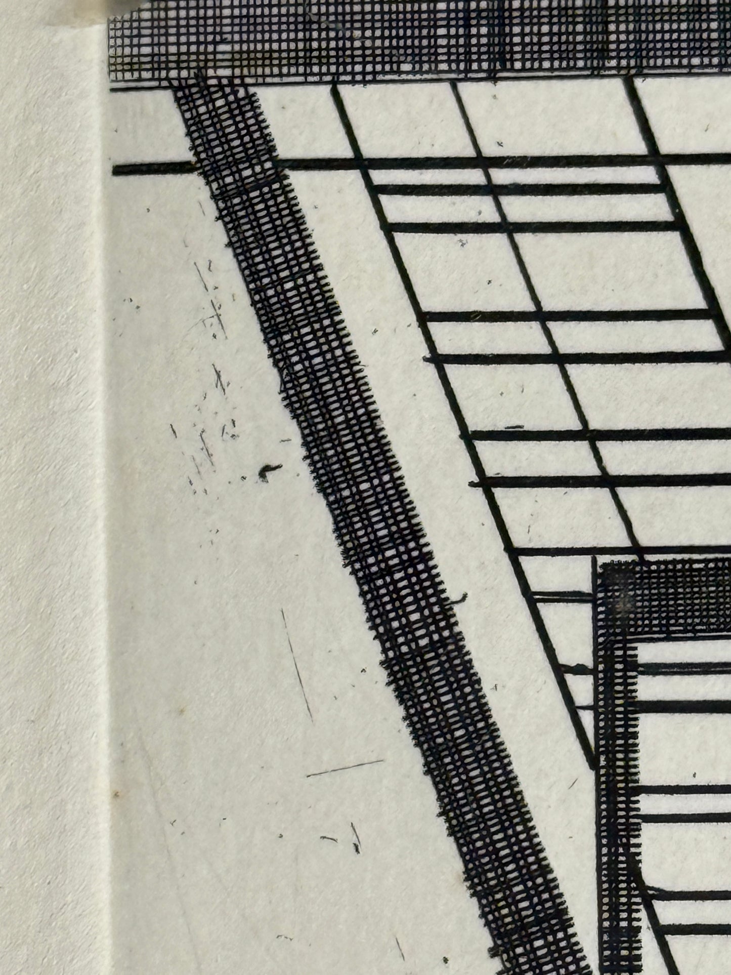 Rasmus Nellemann lithographie signee 1976 structure industrielle 37,5 x 46 cm