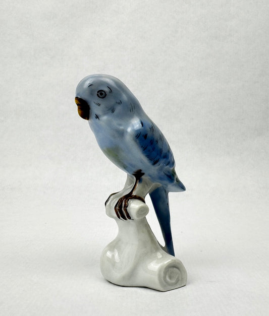 Perruche bleue en porcelaine de Limoges – France