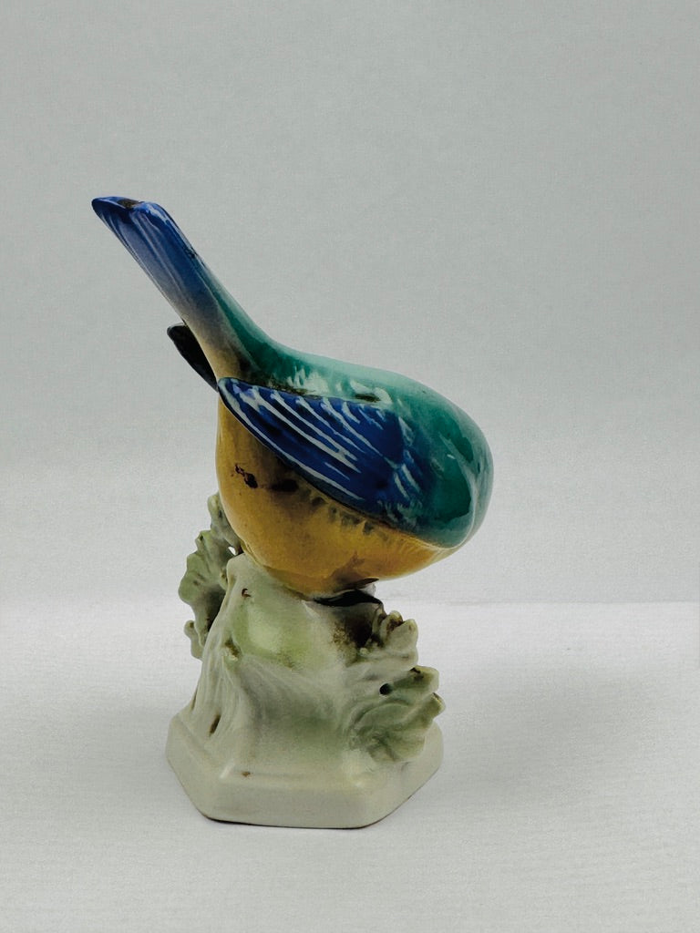 Mésange bleue en porcelaine – Wallendorf, Allemagne, vers 1950