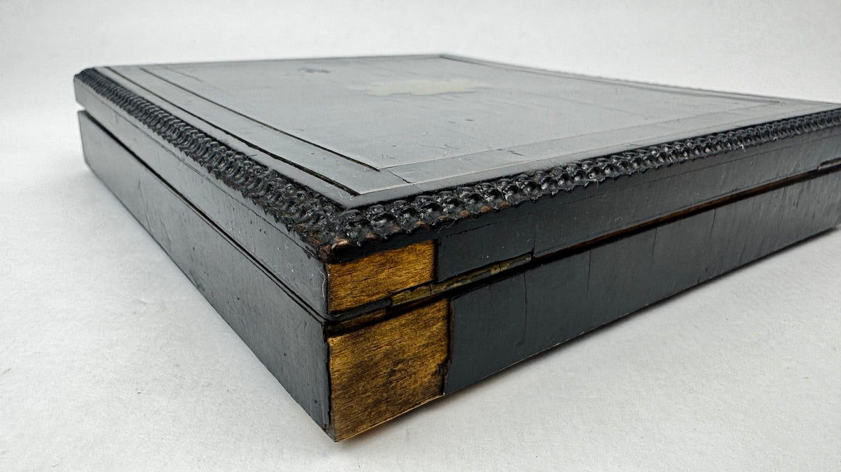 12 cuillères dessert vermeil argent Minerve XIXe rocaille coffret poirier noirci
