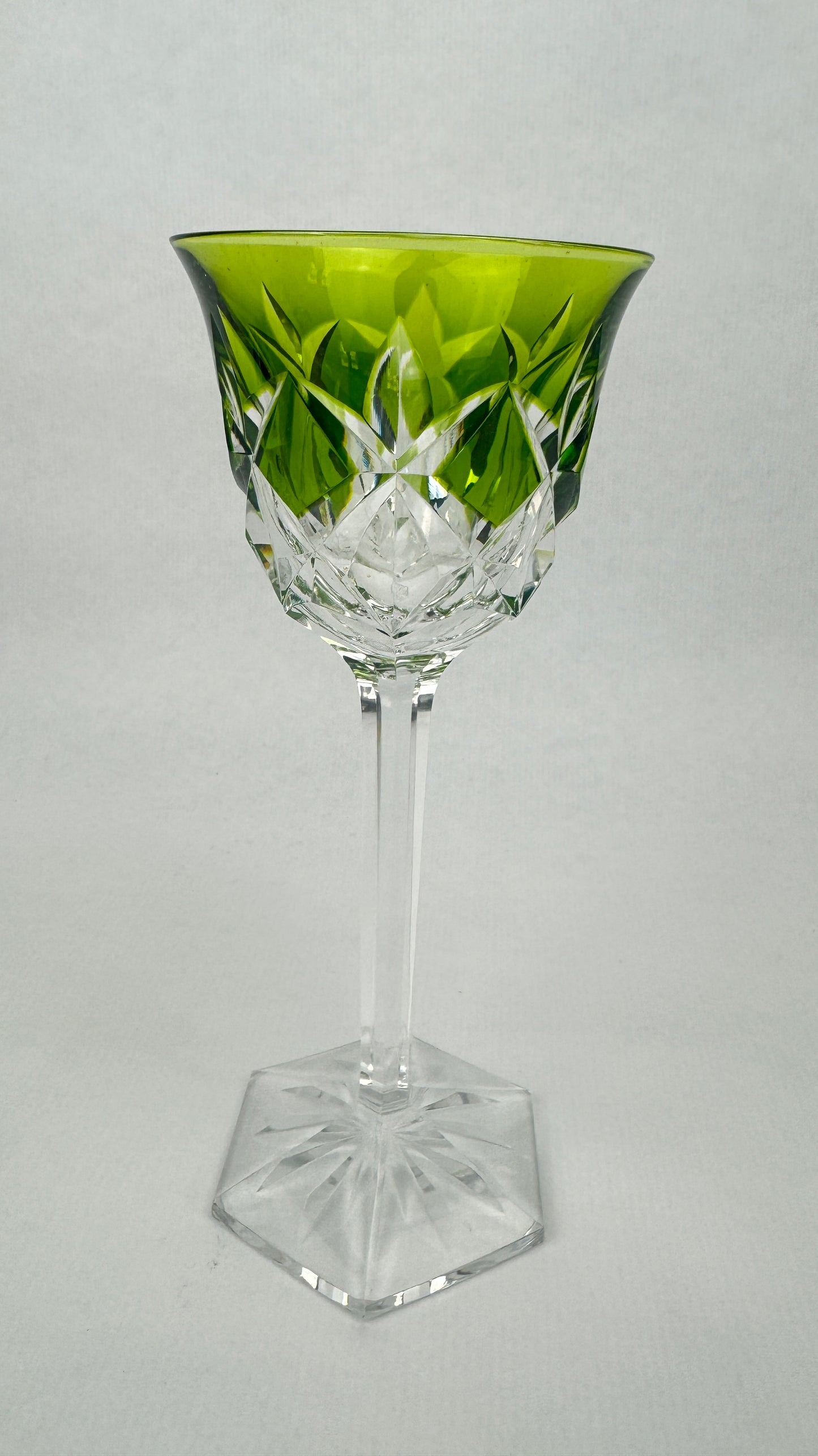 6 verres Roemer Val Saint Lambert cristal couleur 19 cm