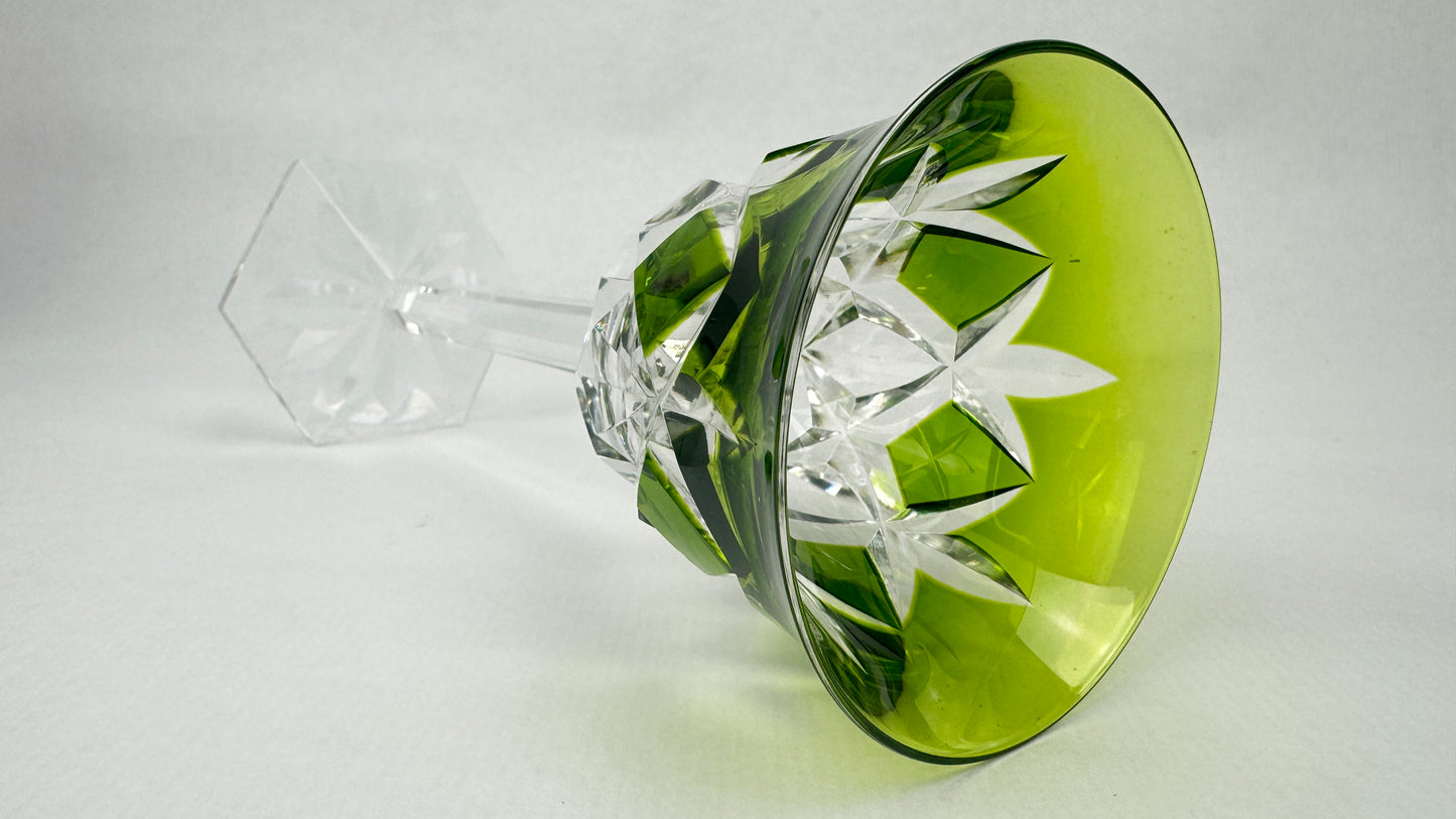 6 verres Roemer Val Saint Lambert cristal couleur 19 cm