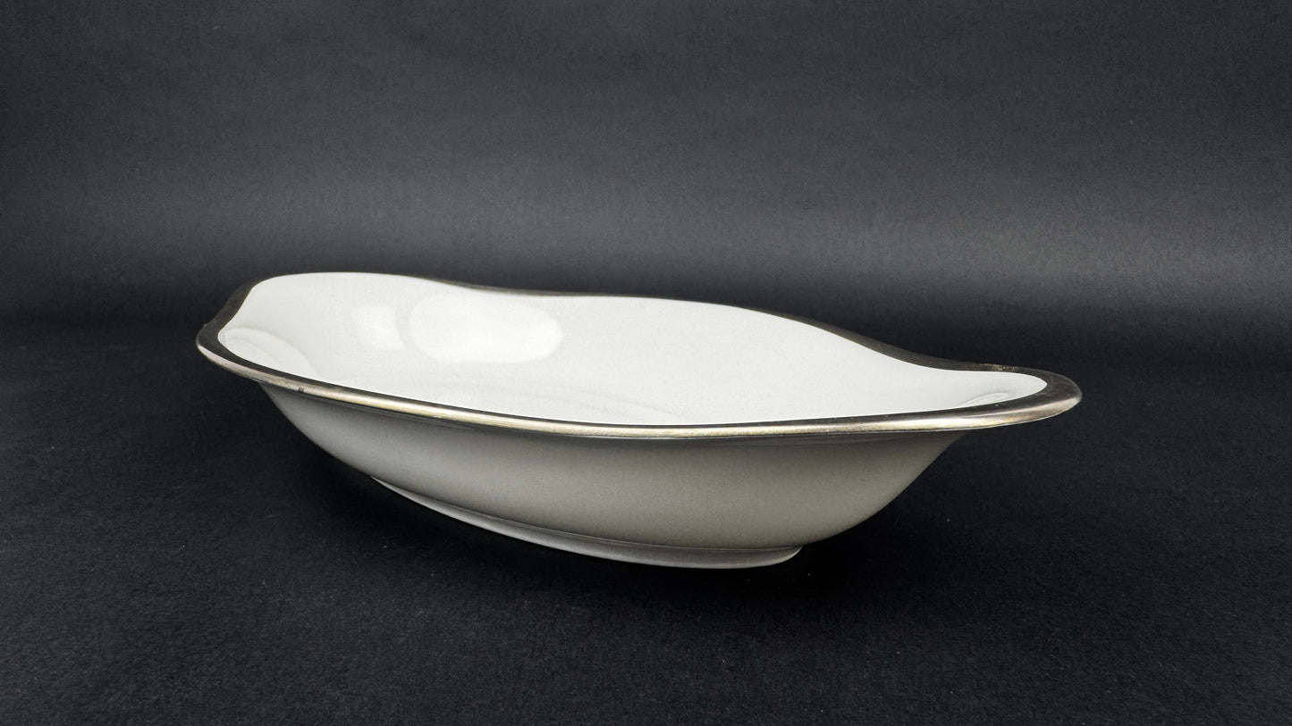 Saucière et deux raviers  Raynaud modèle Fontainebleau platine
