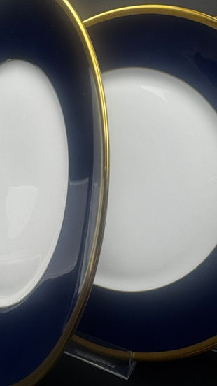 Haviland Limoges, suite de 4 assiettes Bleu Ambassade