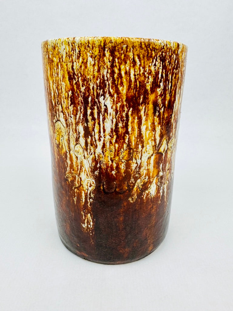 Vase cylindrique en grès émaillé Accolay, vers 1960
