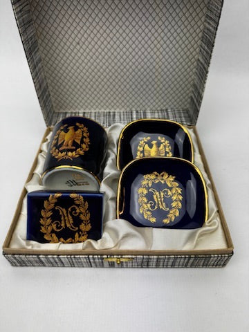 Nécessaire de fumeur Limoges bleu de four or aigle impérial Napoléon