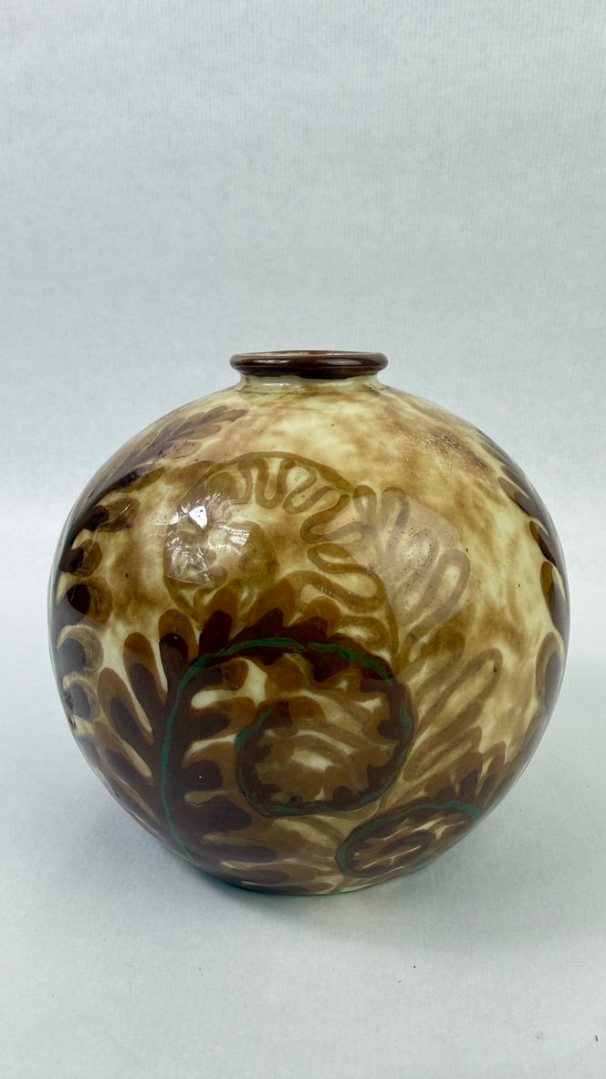 Vase boule Camille Tharaud Limoges modèle Fougères Art déco vers 1930