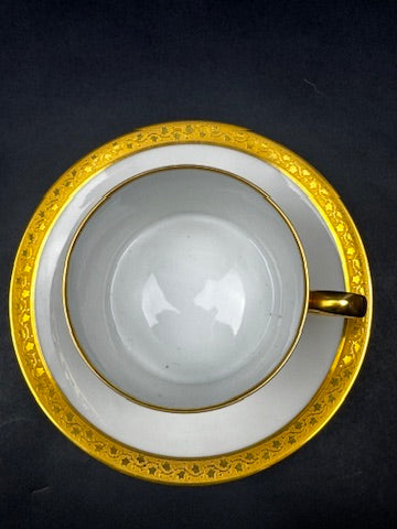 Service à café Limoges Ancienne Fabrique Royale incrustation or