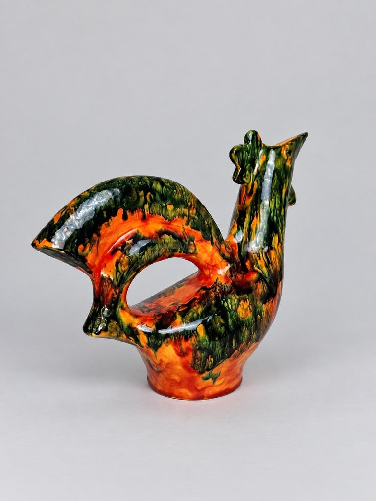 Agnès Bonnet, céramique Escalas, pichet zoomorphe, coq circa 1960